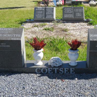 COETSEE Barend Schutte 1930-2017 &amp; Johanna Tyziena MEYBURGH 1934-2007