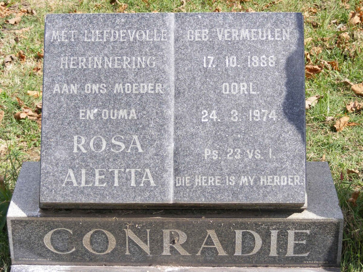 CONRADIE Rosa Aletta 1888-1974