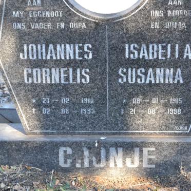 CRONJE Johannes Cornelis 191?-1993 &amp; Isabella Susanna D. 1915-1998