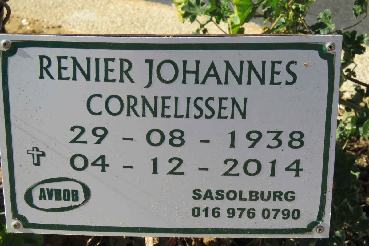 CORNELISSEN Renier Johannes 1938-2014