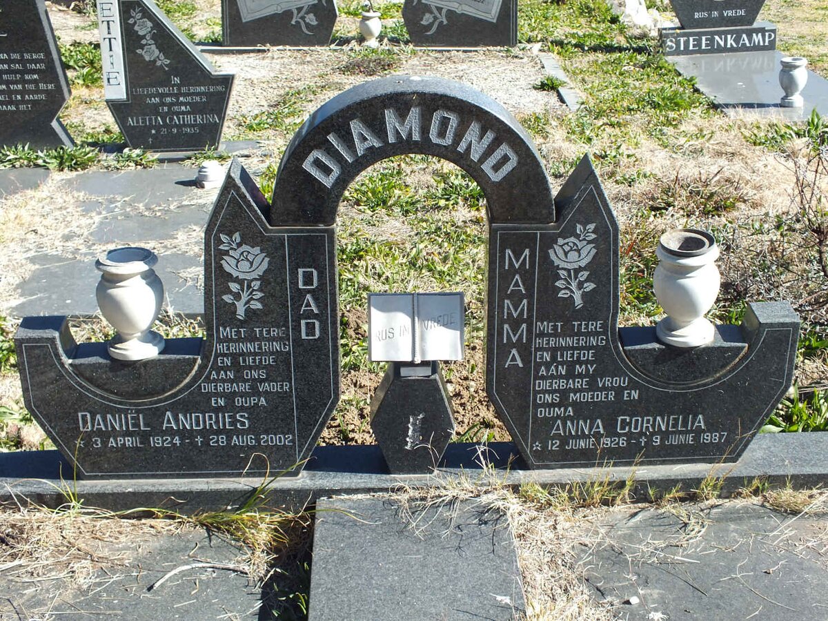 DIAMOND Daniel Andries 1924-2002 &amp; Anna Cornelia 1926-1987