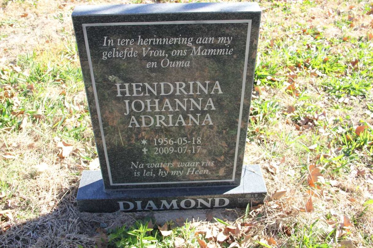 DIAMOND Hendrina Johanna Adriana 1956-2009