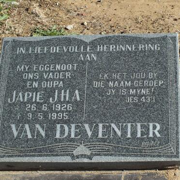 DEVENTER J.H.A., van 1926-1995