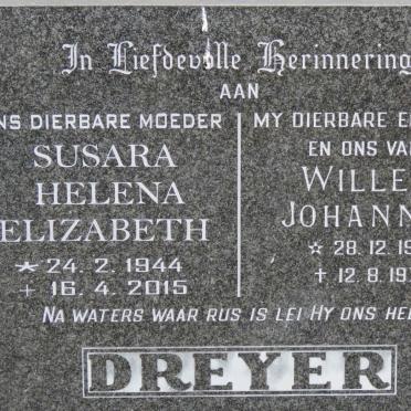 DREYER Willem Johannes 1937-1976 &amp; Susara Helena Elizabeth 1944-2015