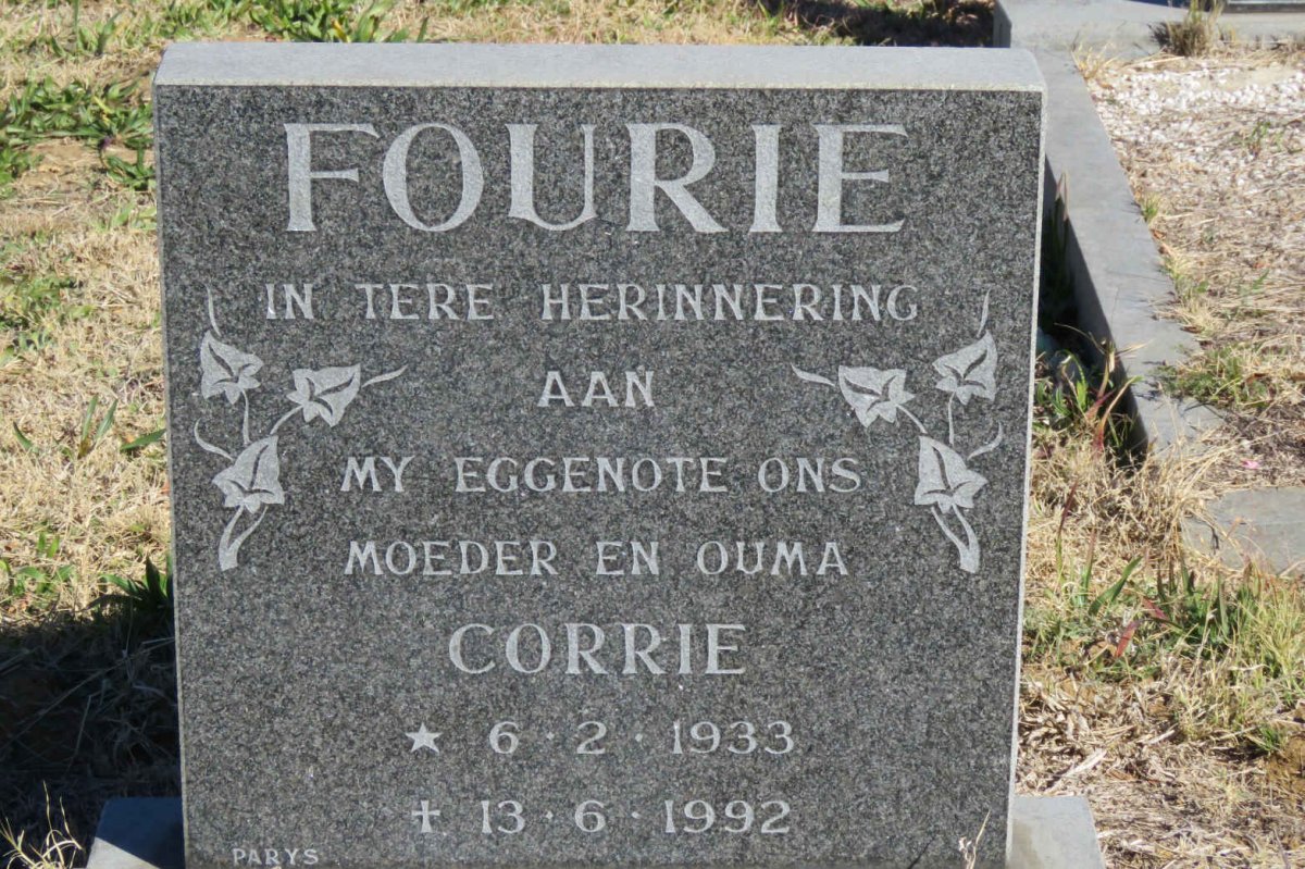 FOURIE Corrie 1933-1992