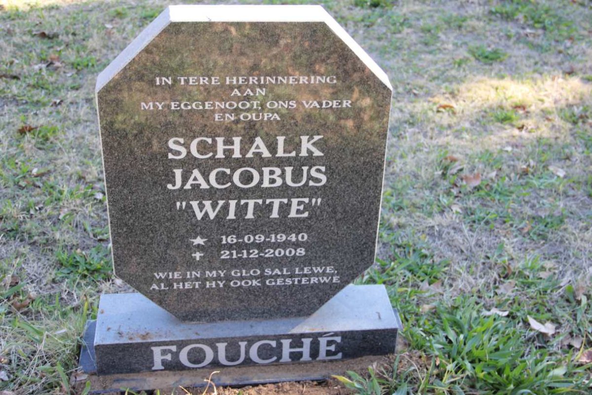 FOUCHÉ Schalk Jacobus 1940-2008