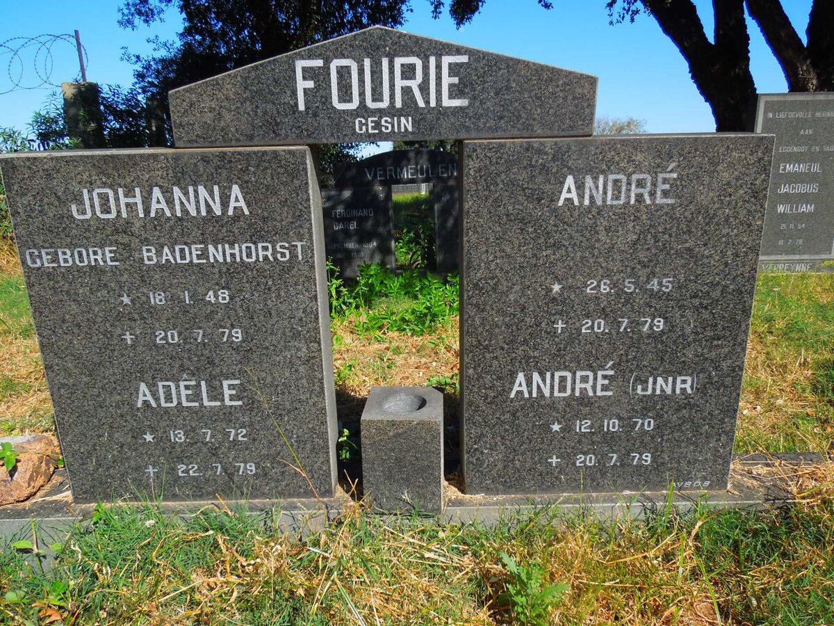 FOURIE André 1945-1979 &amp; Johanna BADENHORST 1948-1979 :: FOURIE André 1970-1979 :: FOURIE Adêle 1972-1979