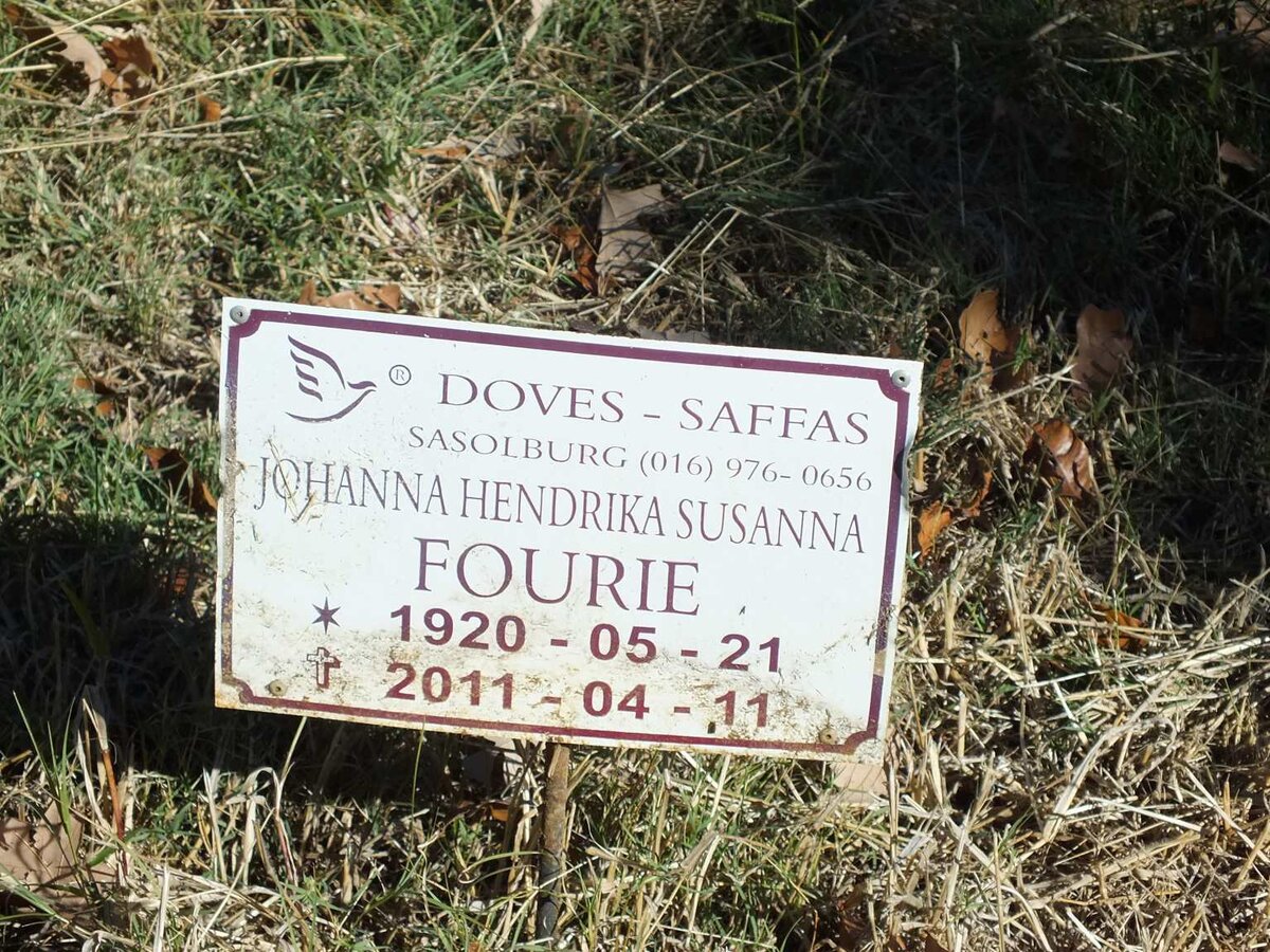 FOURIE Johanna Hendrika Susanna 1920-2011