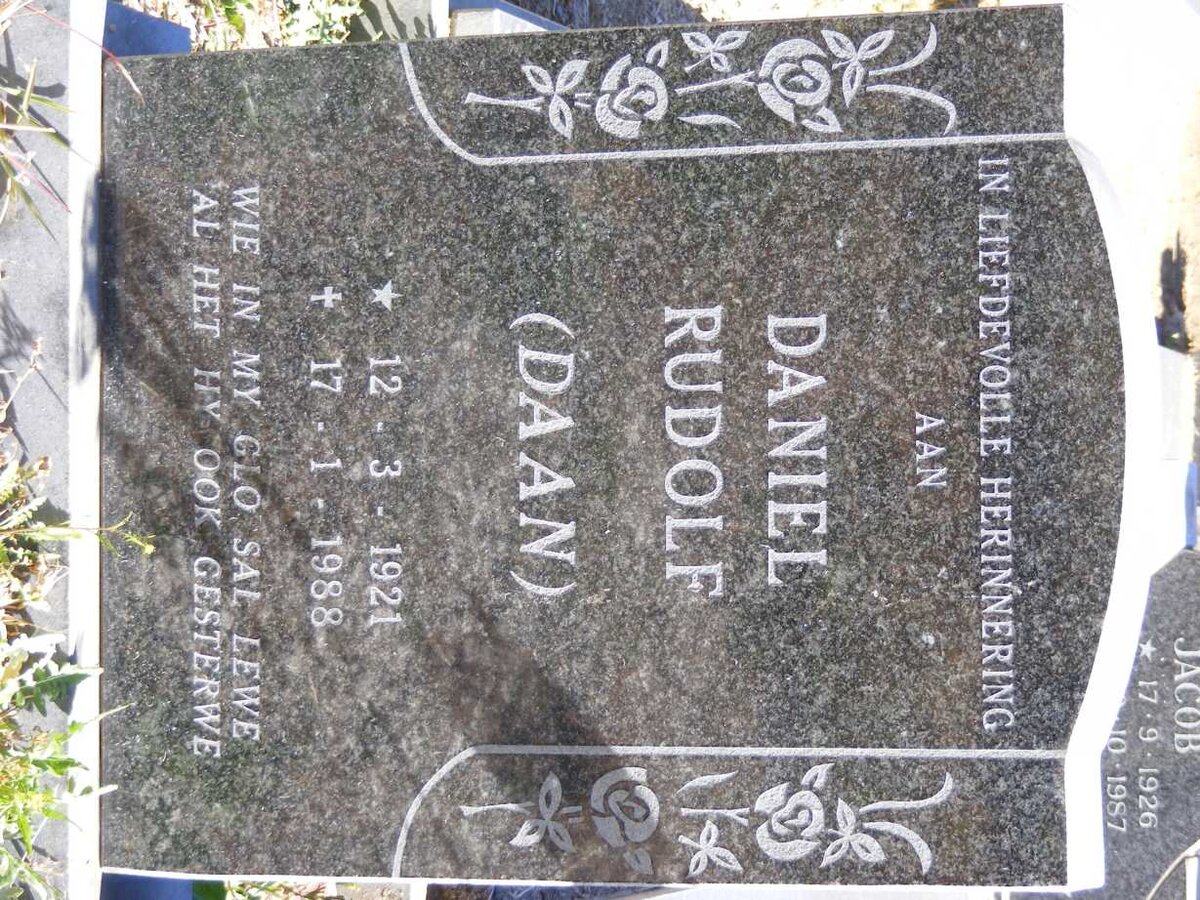 FICK Daniel Rudolf 1921-1988 &amp; Maria Christina LE ROUX 1922-2002