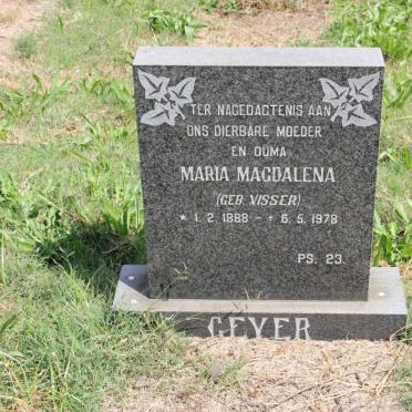 GEYER Maria Magdalena nee VISSER 1888-1978