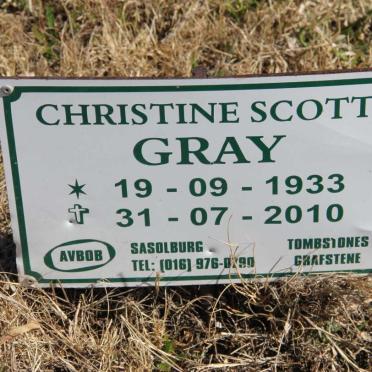 GRAY Christine Scott 1933-2010