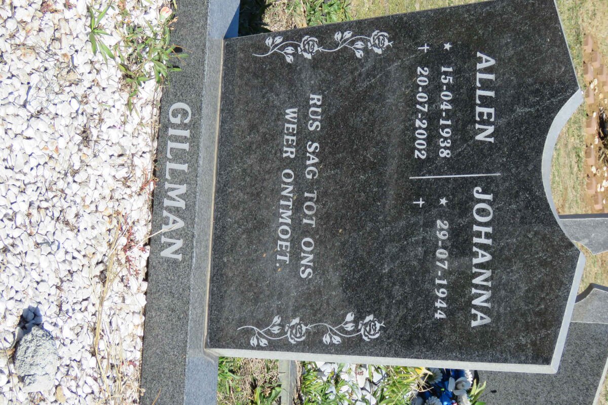 GILLMAN Allen 1938-2002 &amp; Johanna 1944-