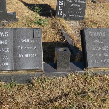 GOUWS Paul Johannes 1931-1979 :: GOUWS Theunis Johannes 1969-2001