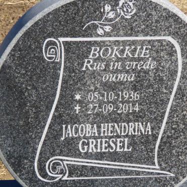 GRIESEL Jacoba Hendrina 1936-2014