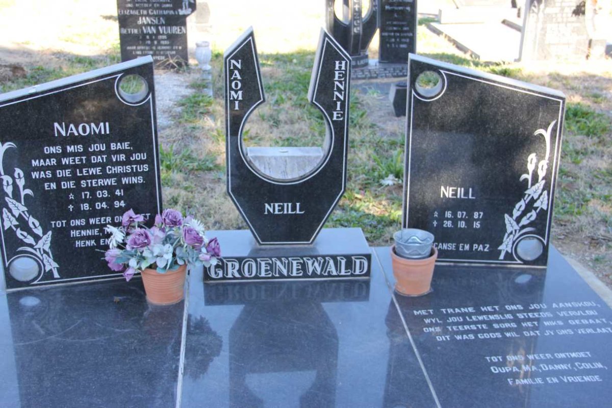 GROENEWALD Naomi 1941-1994 :: GROENEWALD Neill 1987-2015