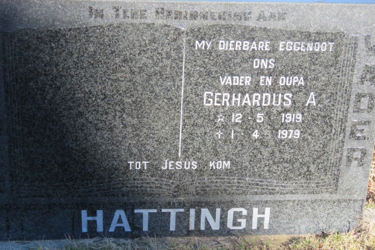 HATTINGH Gerhardus A. 1919-1979