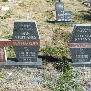 HEERDEN Isak Stephanus, van 1944-2002 &amp; Aletta Johanna 1945-2015