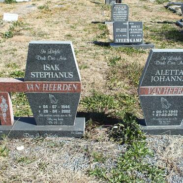 HEERDEN Isak Stephanus, van 1944-2002 &amp; Aletta Johanna 1945-2015