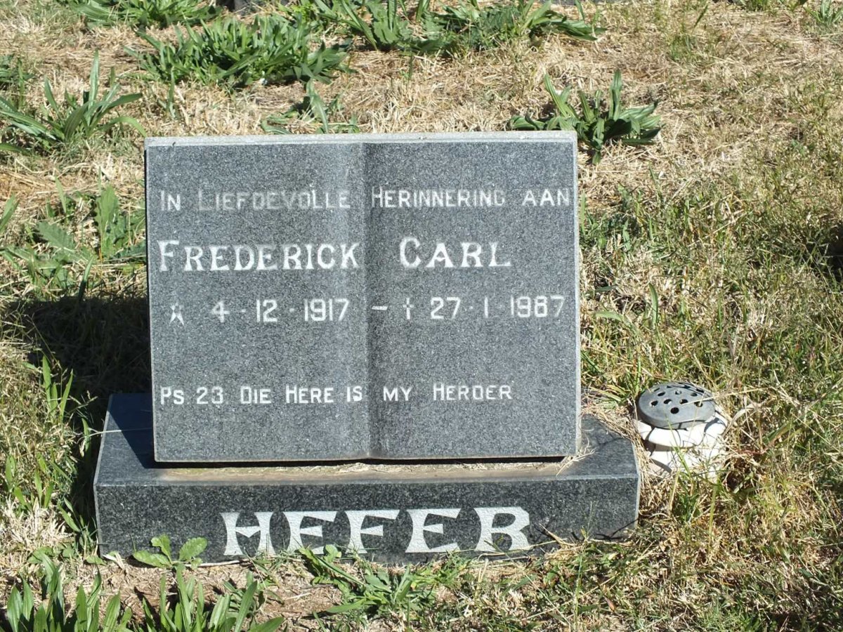 HEFER Frederick Carl 1917-1987