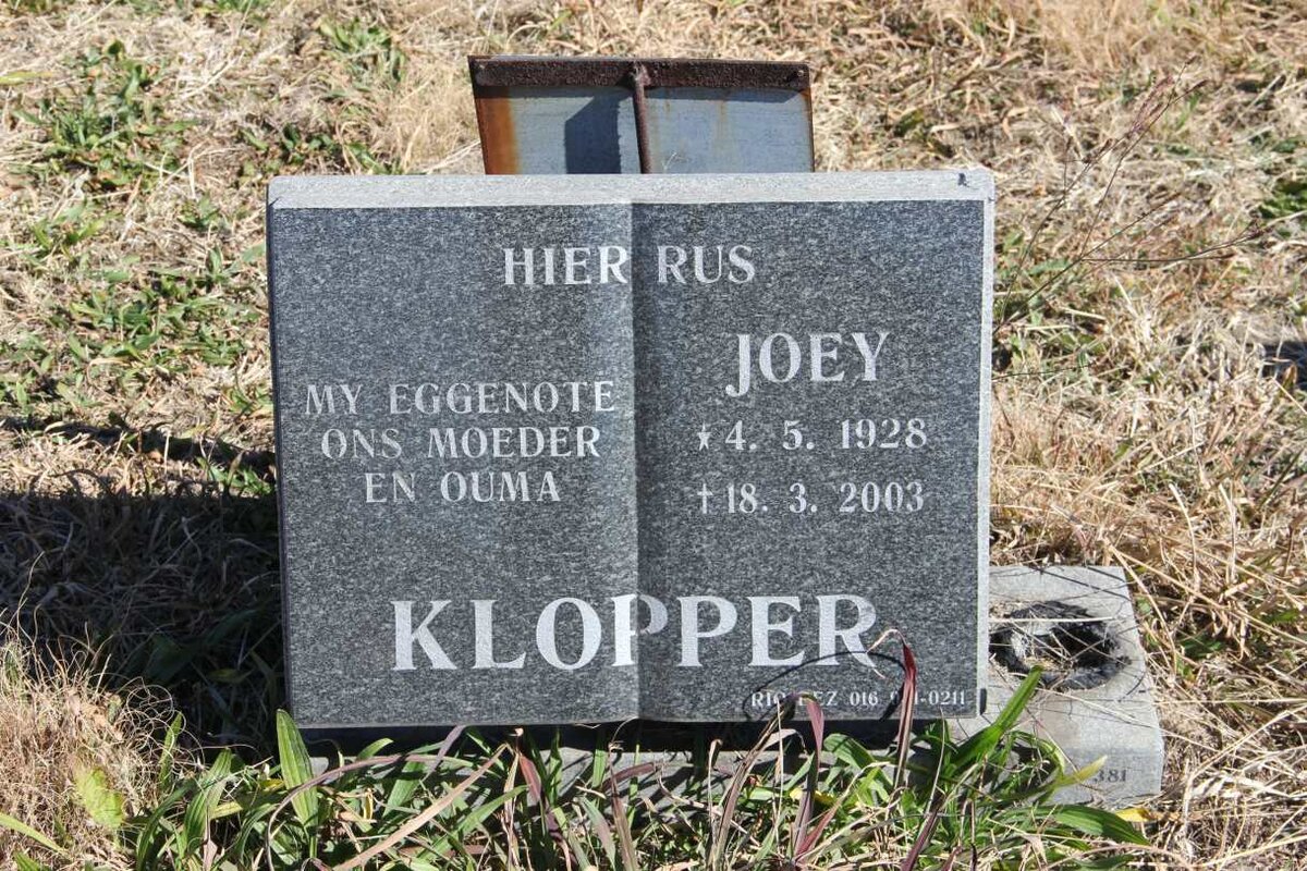 KLOPPER Joey 1928-2003