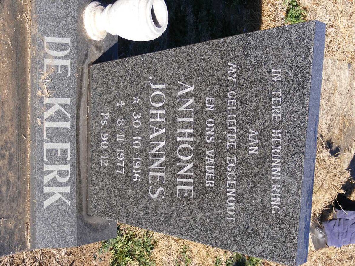 KLERK Anthonie Johannes, de 1916-1977