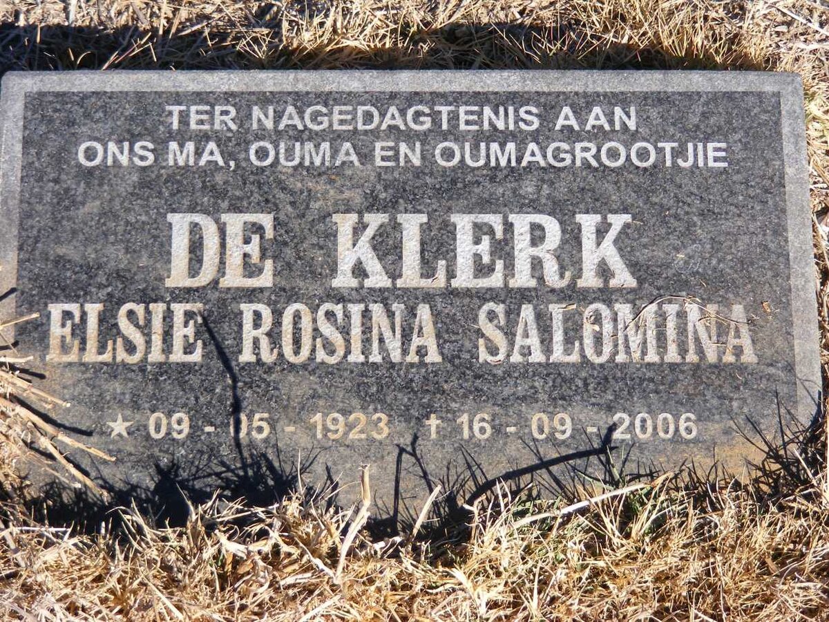 KLERK Elsie Rosina Salomina, de 1923-2006