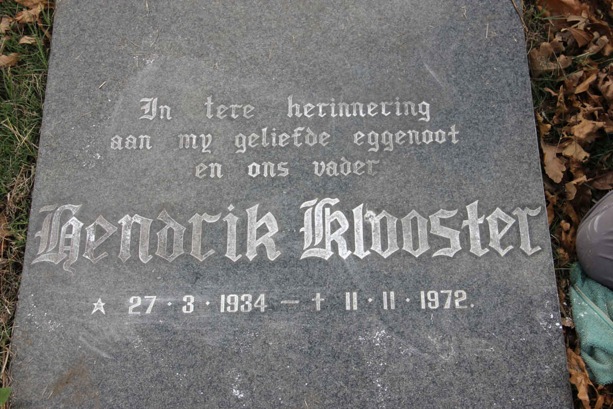 KLOOSTER Hendrik 1934-1972