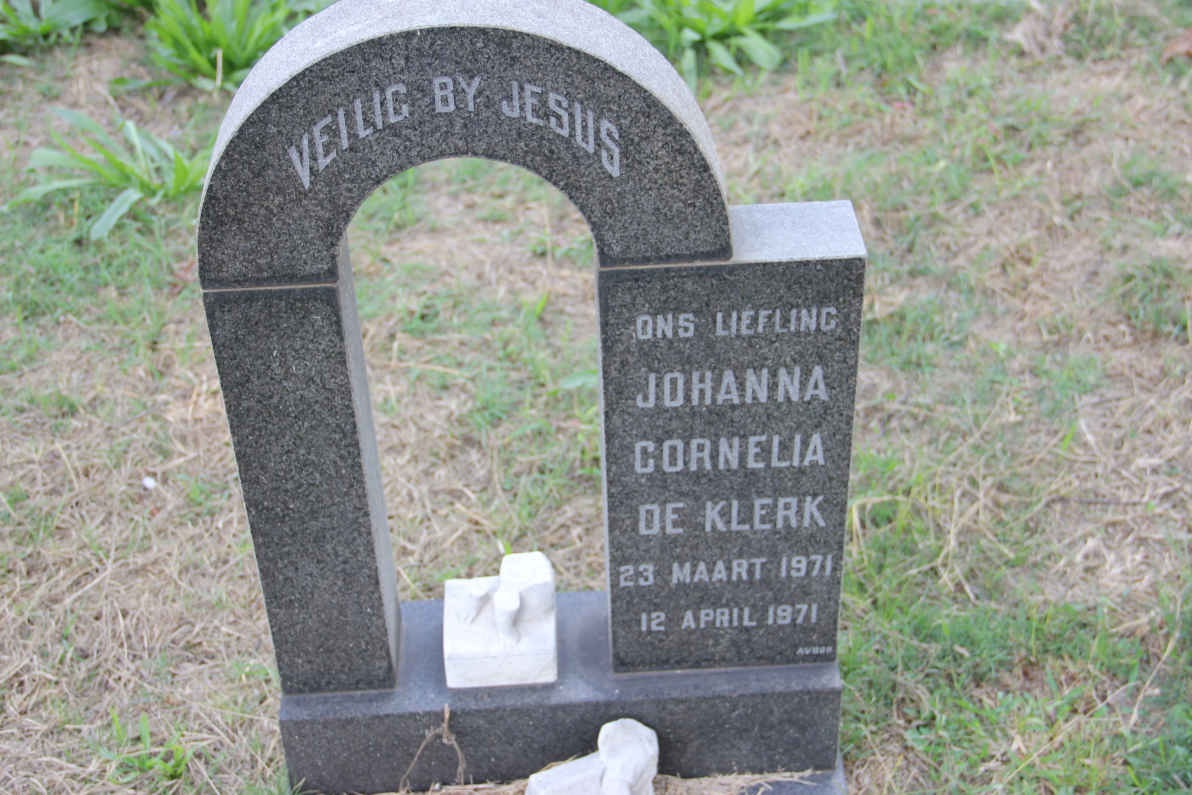 KLERK Johanna Cornelia, de 1971-1971