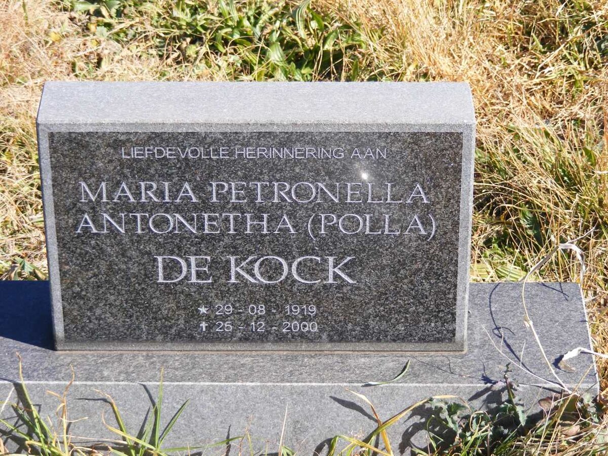 KOCK Maria Petronella Antonetha, de 1919-2000