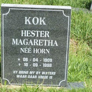 KOK Hester Magaretha nee HORN 1909-1998