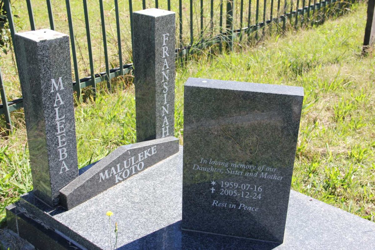 KOTO Maleeba Fransinah nee MALULEKE 1959-2005