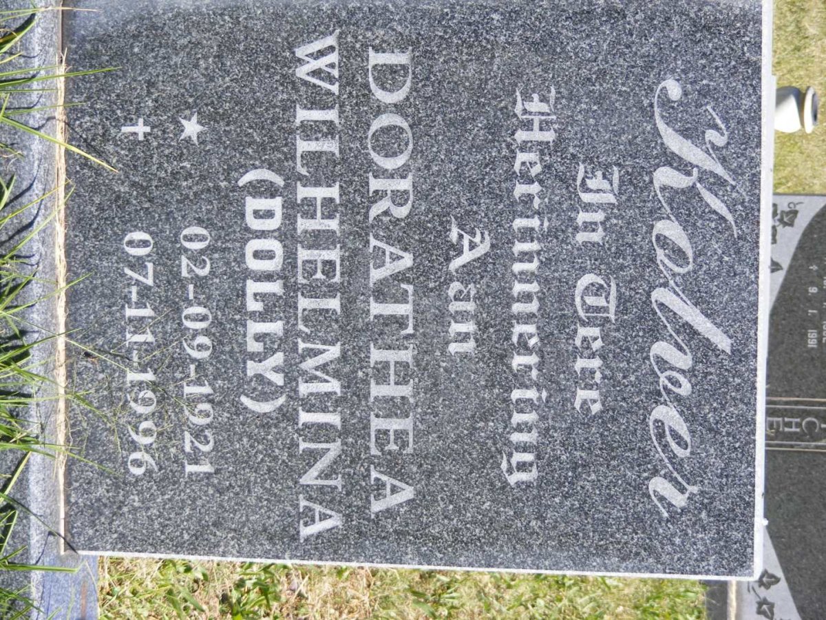 KOLVER Jacobus Petrus 1908-1991 &amp; Dorathea Wilhelmina 1921-1996