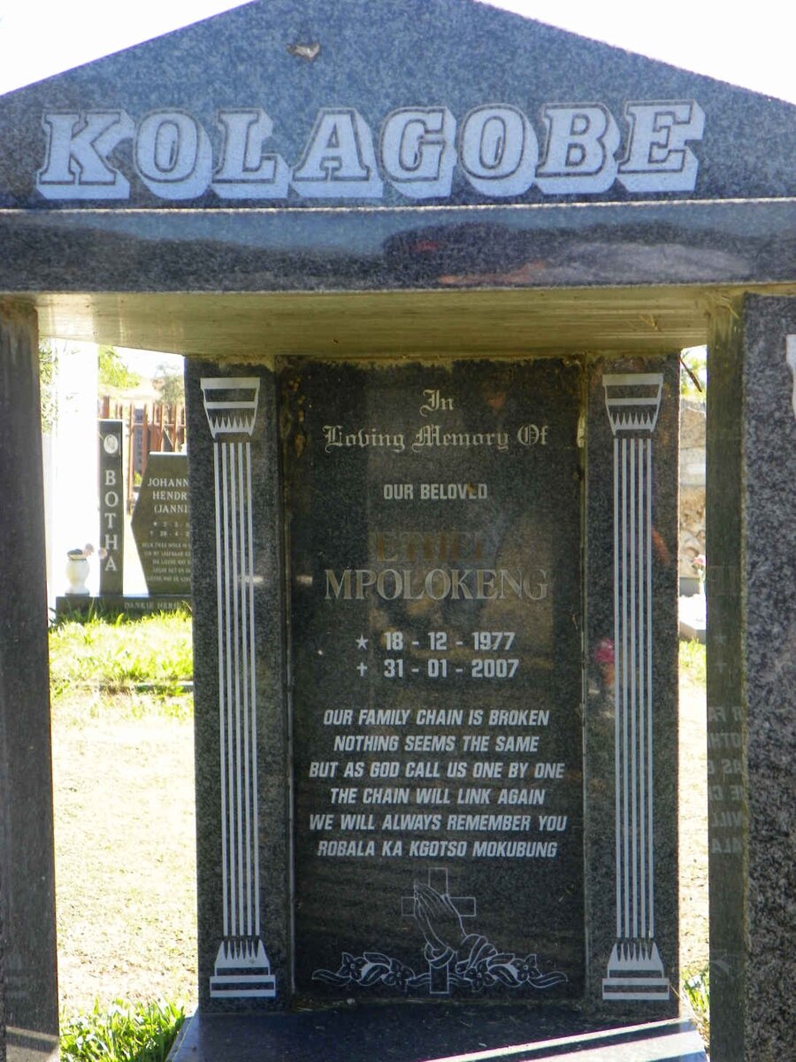 KOLAGOBE Ethel Mpolokeng 1977-2007