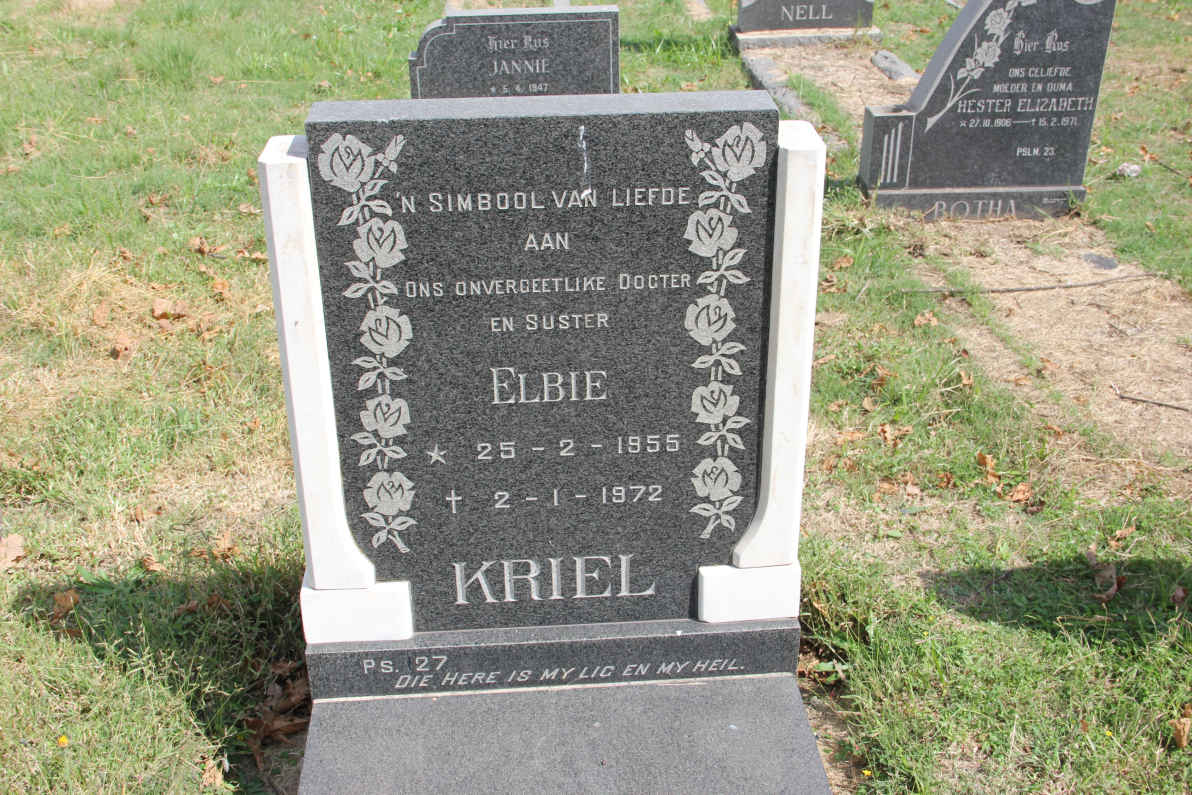 KRIEL Elbie 1955-1972