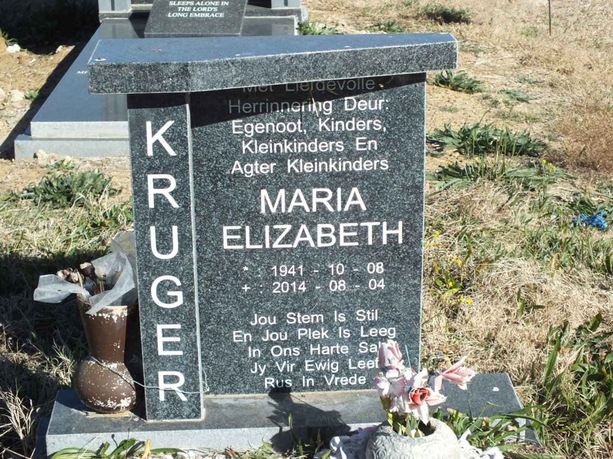 KRUGER Maria Elizabeth 1941-2014