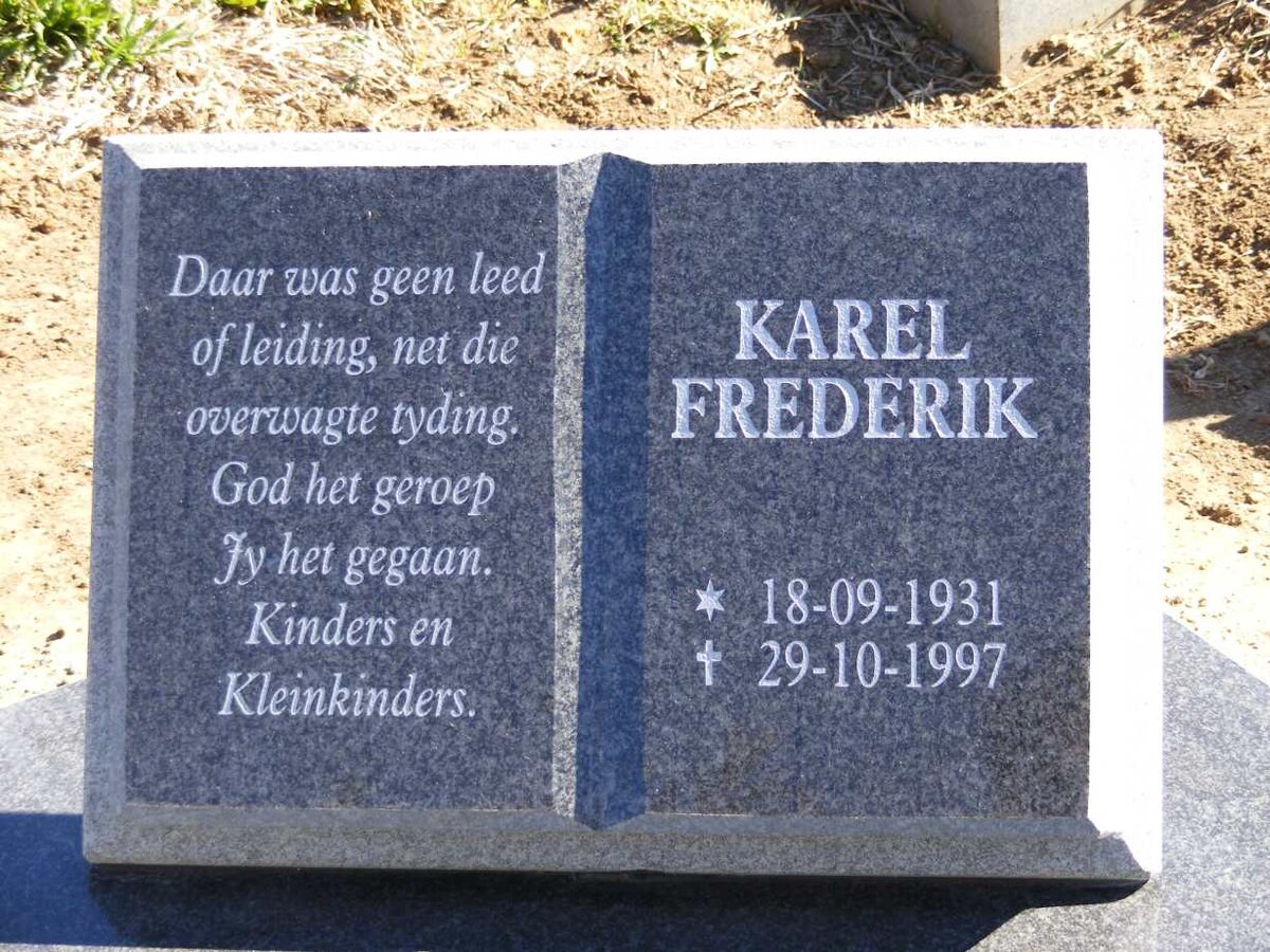 KRIEL Karel Frederik 1931-1997 &amp; Hester Petronella 1935-1987