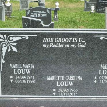 LOUW Marius 1939-2004 &amp; Mabel Maria 1941-1998 :: LOUW Mariette Carolina 1966-2015