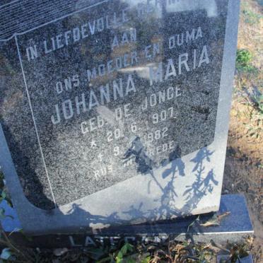 LATEGAN Johanna Maria nee DE JONGE 1907-1982