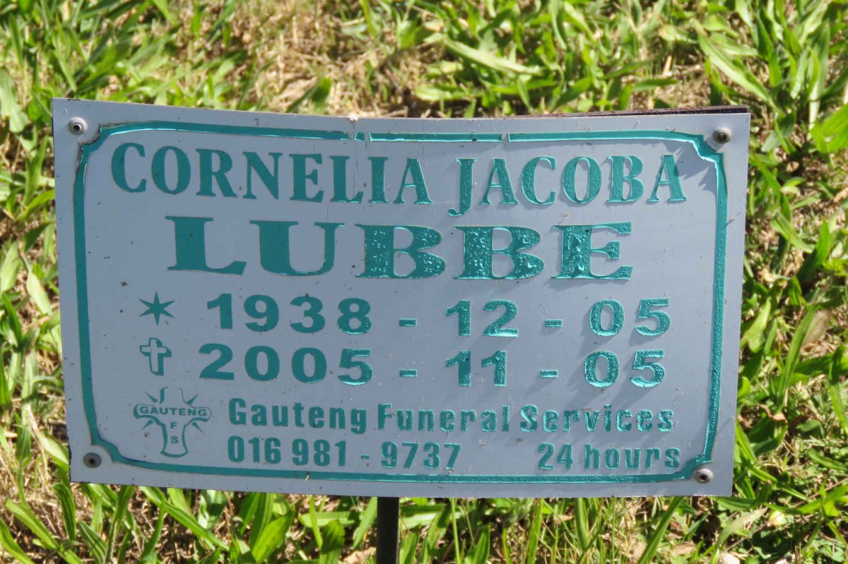LUBBE Cornelia Jacoba 1938-2005