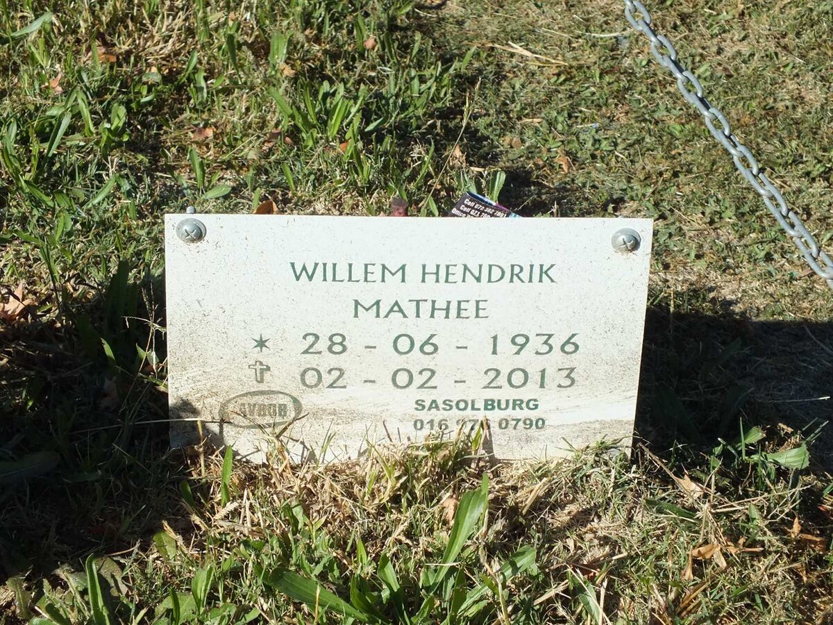 MATHEE Willem Hendrik 1936-2013