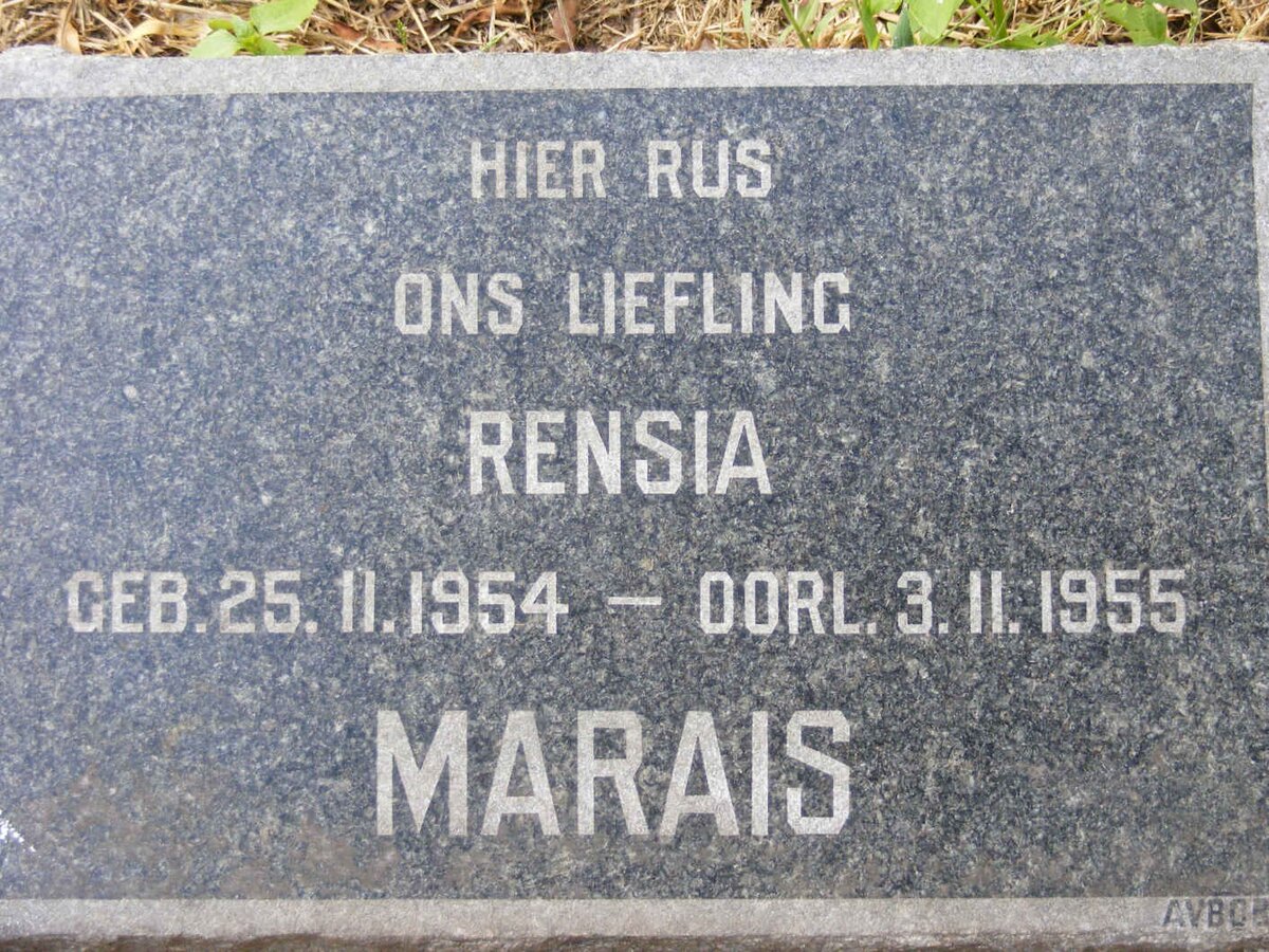 MARAIS Rensia 1954-1955