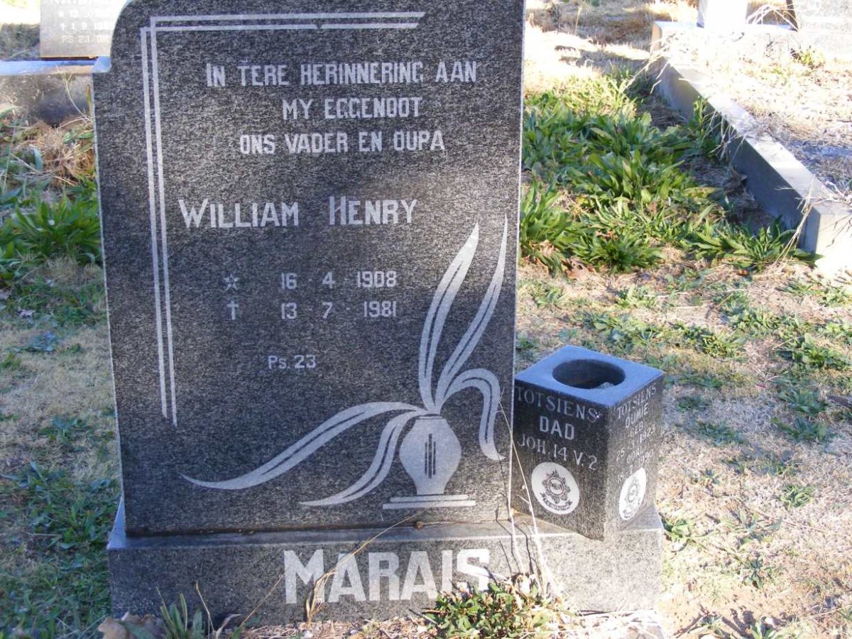 MARAIS William Henry 1908-1981 &amp; Oumie 1923-1990