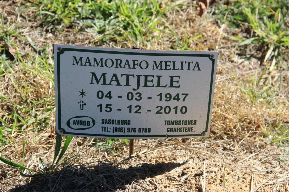 MATJELE Mamorafo Melita 1947-2010