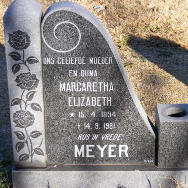 MEYER Margaretha Elizabeth 1894-1981