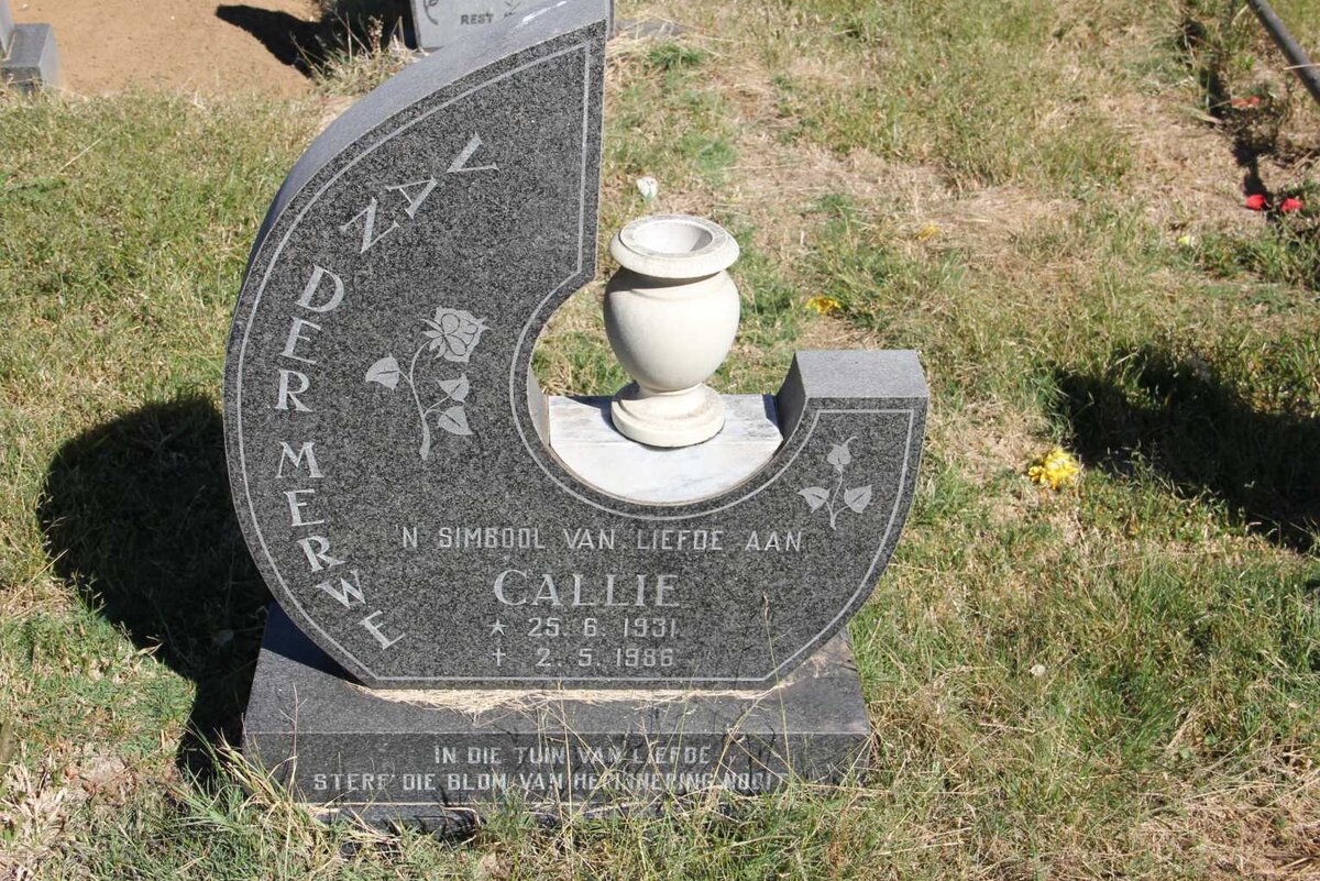 MERWE Callie, van der 1931-1986
