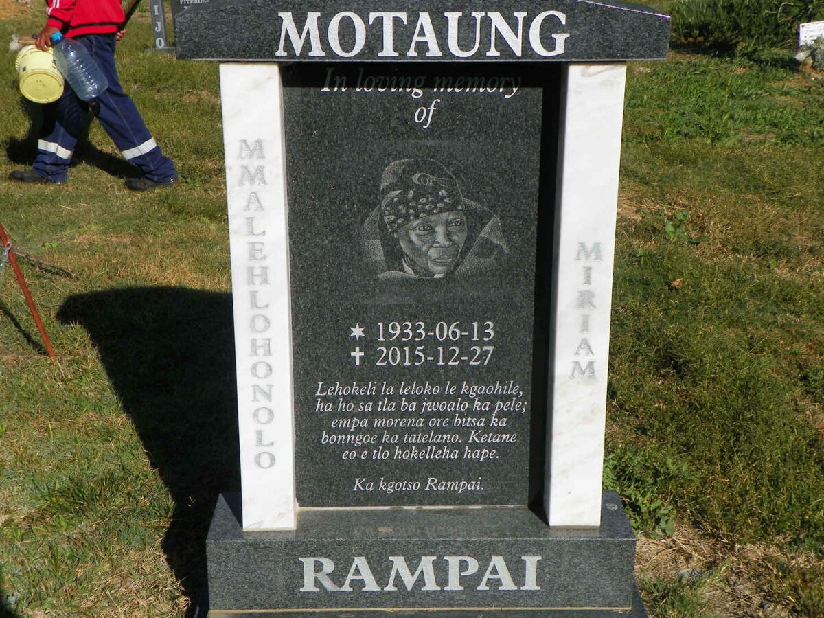MOTAUNG Mmalehlohonolo Miriam nee RAMPAI 1933-2015