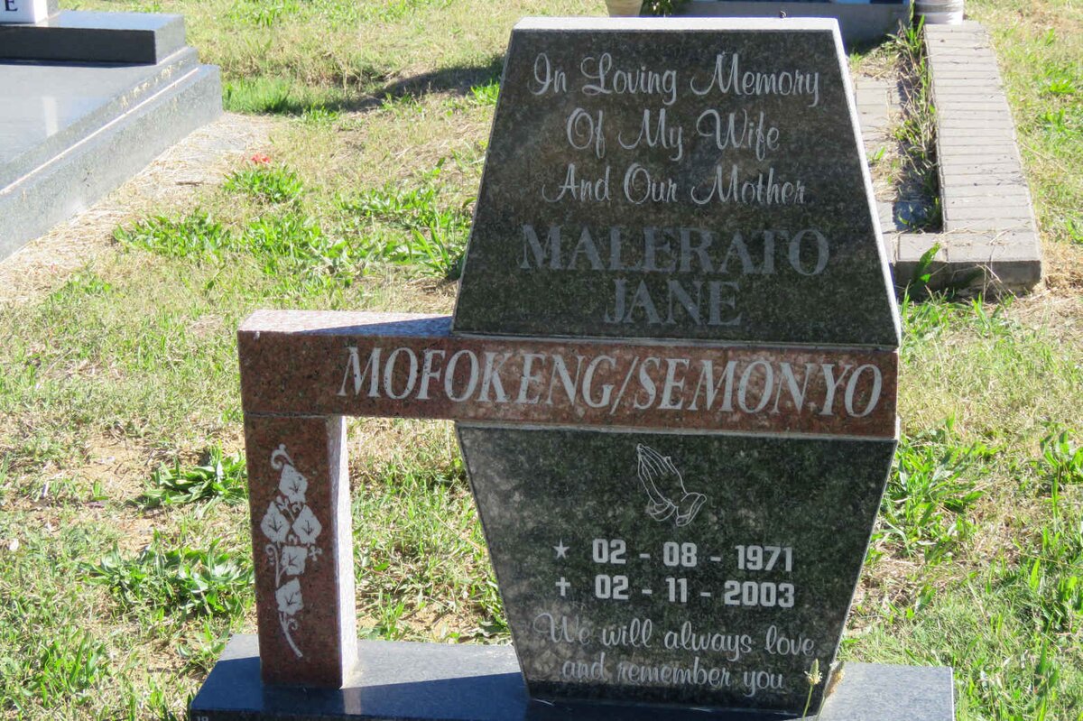 MOFOKENG Malerato Jane nee SEMONYO 1971-2003