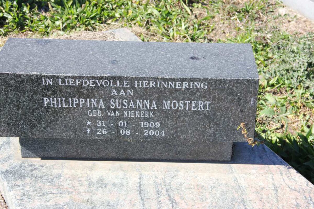 MOSTERT Philippina Susanna nee VAN NIEKERK 1909-2004