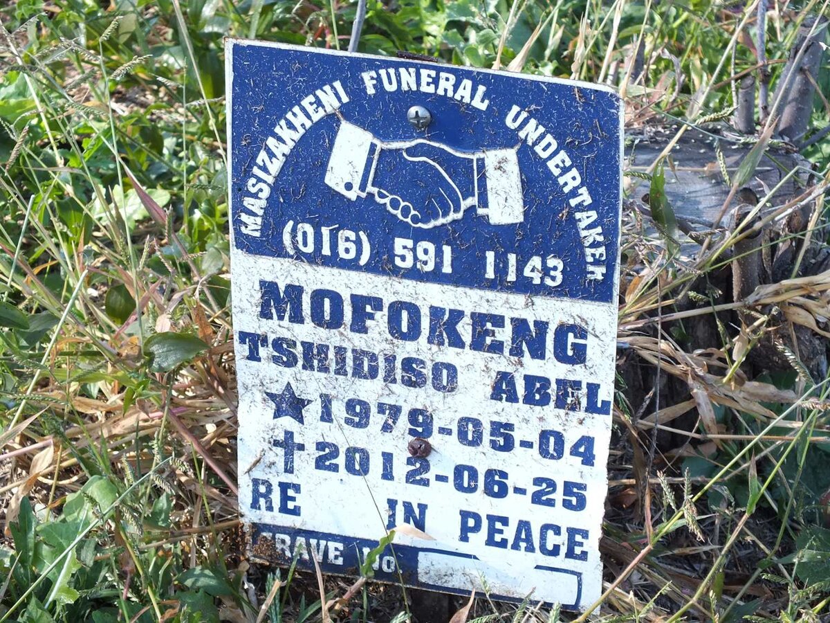 MOFOKENG Tshidiso Abel 1979-2012