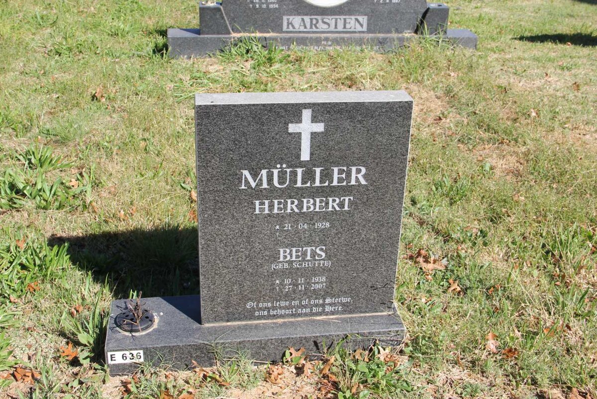 MÜLLER Herbert 1928- &amp; Bets SCHUTTE 1938-2007